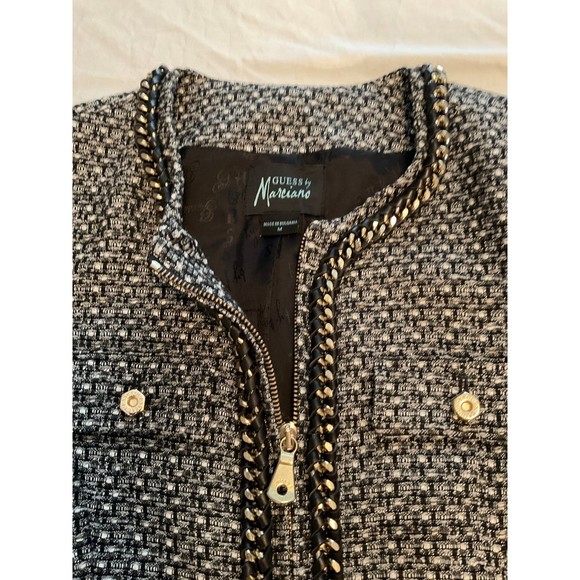 Women's Medium Black Gold Guess by Marciano Dress Jacket - Picture 4 of 7